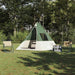 Tipi Tent met dak met opslag Groen 383 x 338 x 217 cm taft