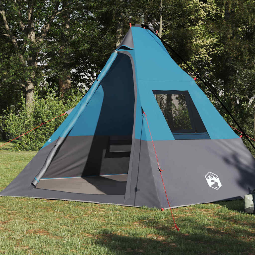 Tipi Tent met dak met opslag Blauw 383 x 338 x 217 cm taft
