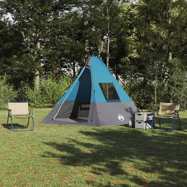 Tipi Tent met dak met opslag Blauw 383 x 338 x 217 cm taft