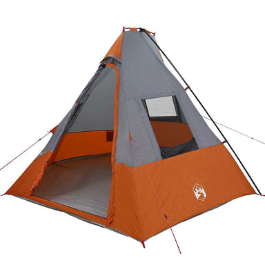 Tipi Tent met dak Grijs en Oranje 383 x 338 x 217 cm taft