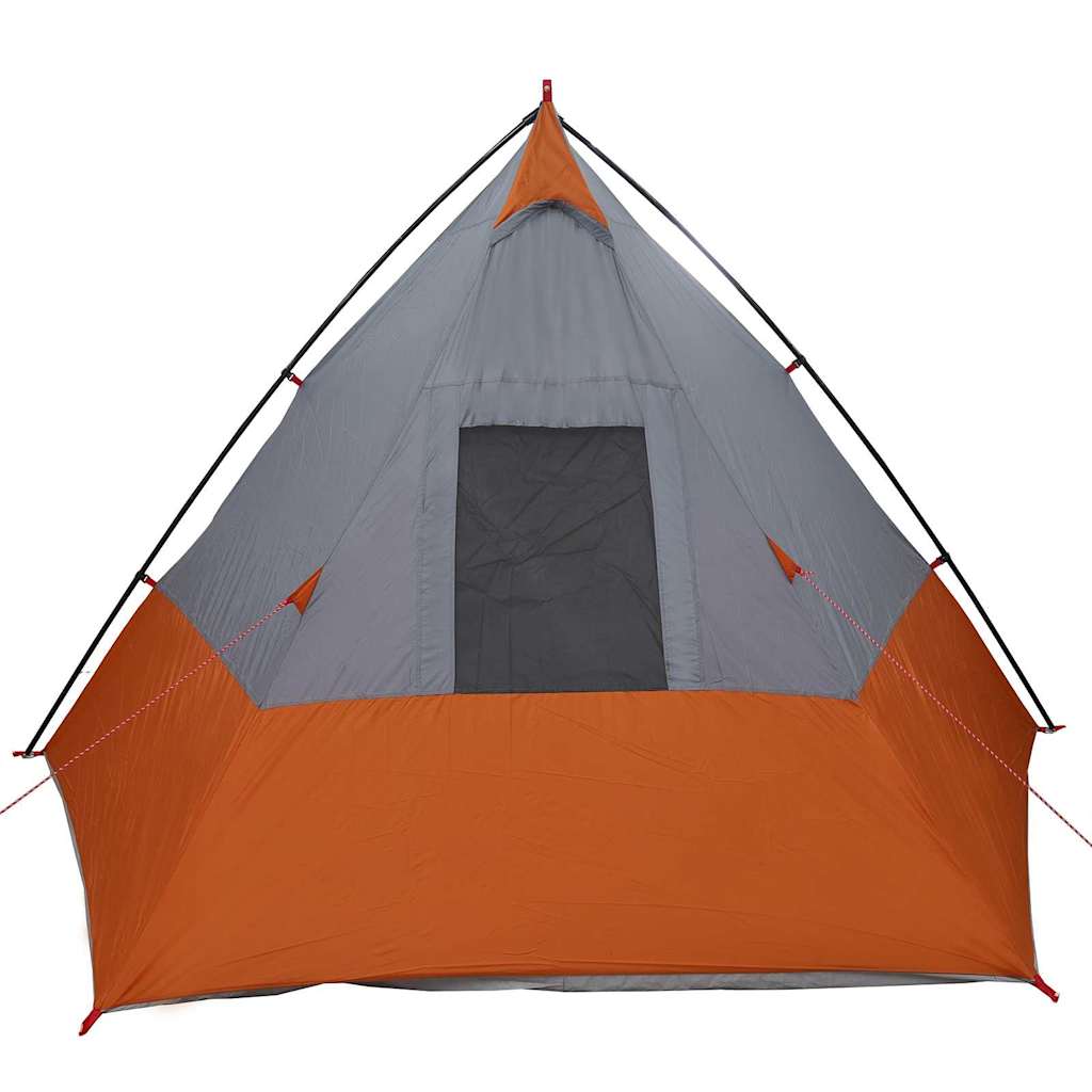 Tipi Tent met dak Grijs en Oranje 383 x 338 x 217 cm taft