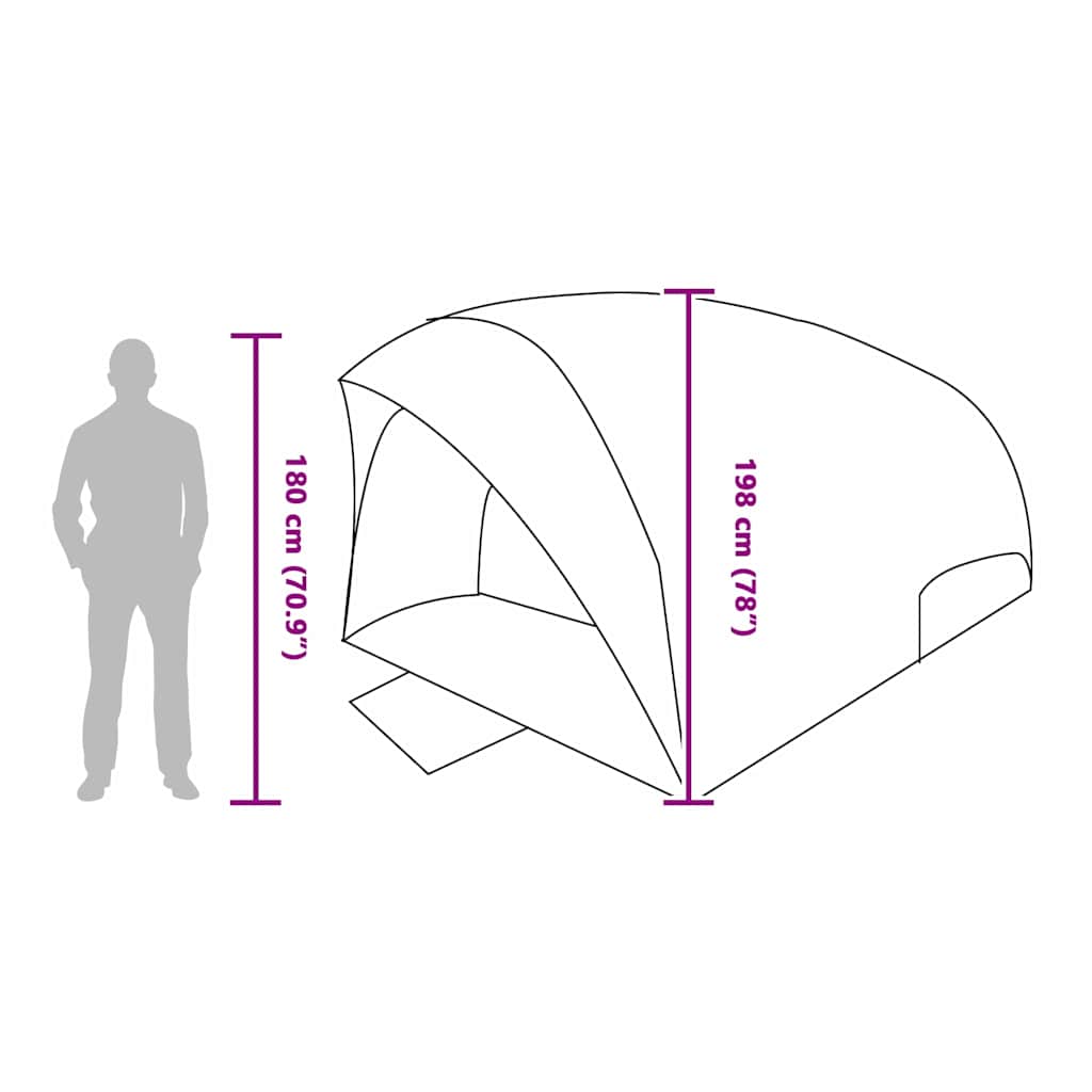 Tunnel tent met dak met opslag Blauw 410 x 285 x 198 cm taft