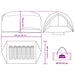 Tunnel tent met dak Grijs en Oranje 410 x 285 x 198 cm taft