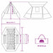Camping Tent met dak met opslag Blauw 482 x 360 x 227 cm taft
