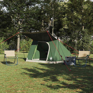 Camping Tent met dak met opslag Groen 223 x 163 x 130 cm taft