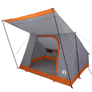 Camping Tent met dak Grijs en Oranje 223 x 163 x 130 cm taft