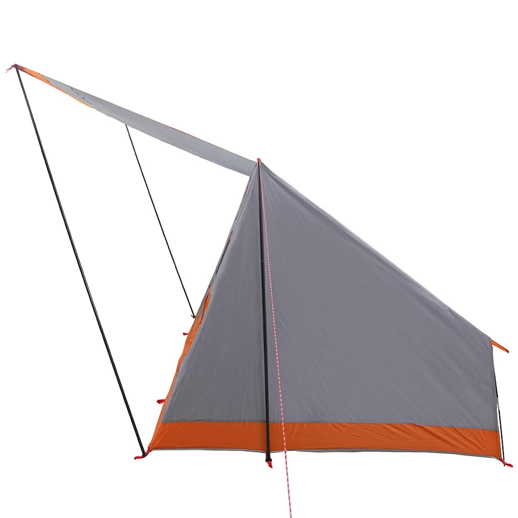 Camping Tent met dak Grijs en Oranje 223 x 163 x 130 cm taft