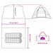 Camping Tent met dak Grijs en Oranje 275 x 230 x 140 cm taft