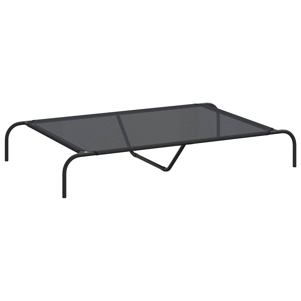 Hondenmand verhoogd 130x80x20 cm textiel en staal zwart