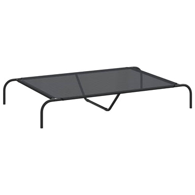 Hondenmand verhoogd 130x80x20 cm textiel en staal zwart