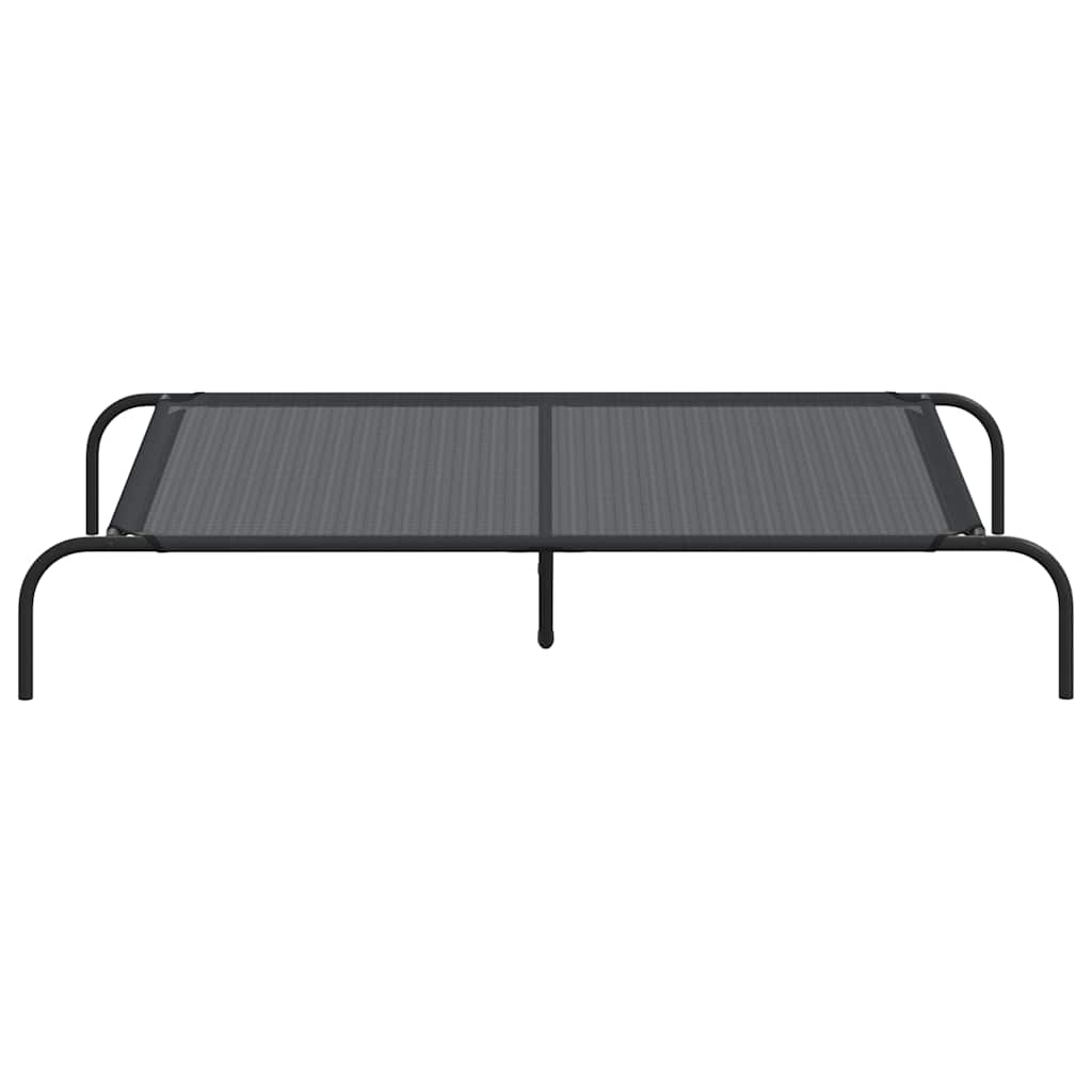 Hondenmand verhoogd 130x80x20 cm textiel en staal zwart