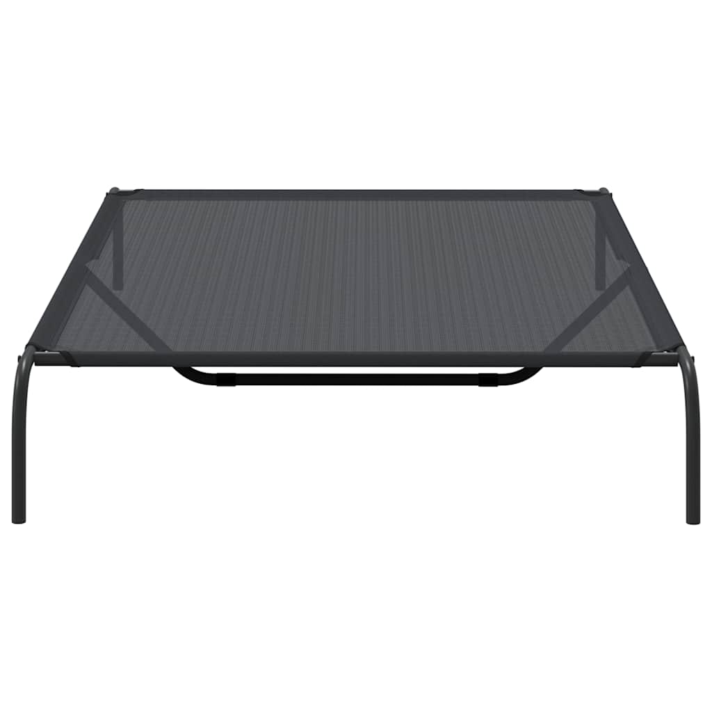 Hondenmand verhoogd 150x90x20 cm textiel en staal zwart