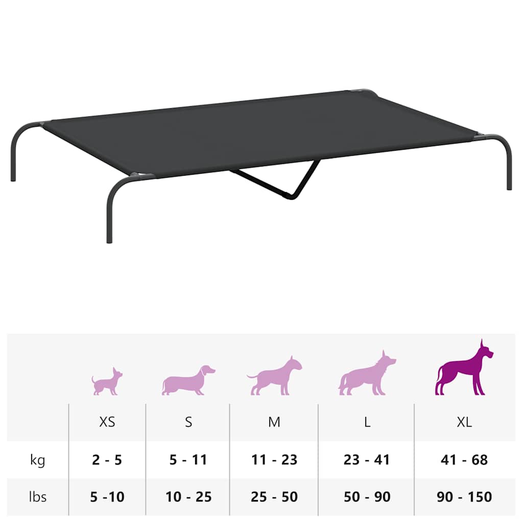 Hondenmand verhoogd 150x90x20 cm Oxford stof en staal zwart