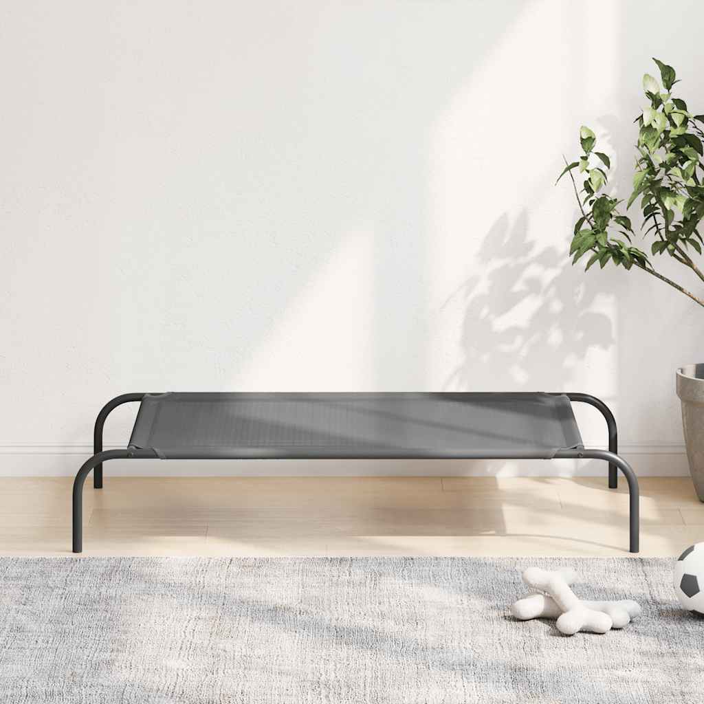 Hondenmand verhoogd 110x65x20 cm textiel en staal grijs