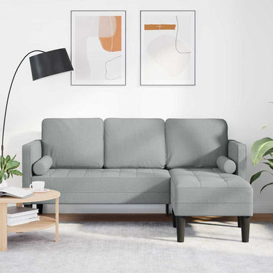 Bankstel met kussen Lichtgrijs Polyester