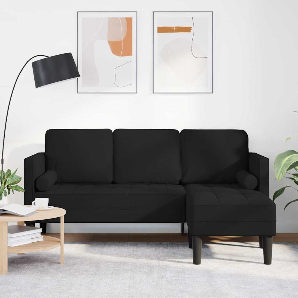 Bankstel met kussen Zwart Polyester