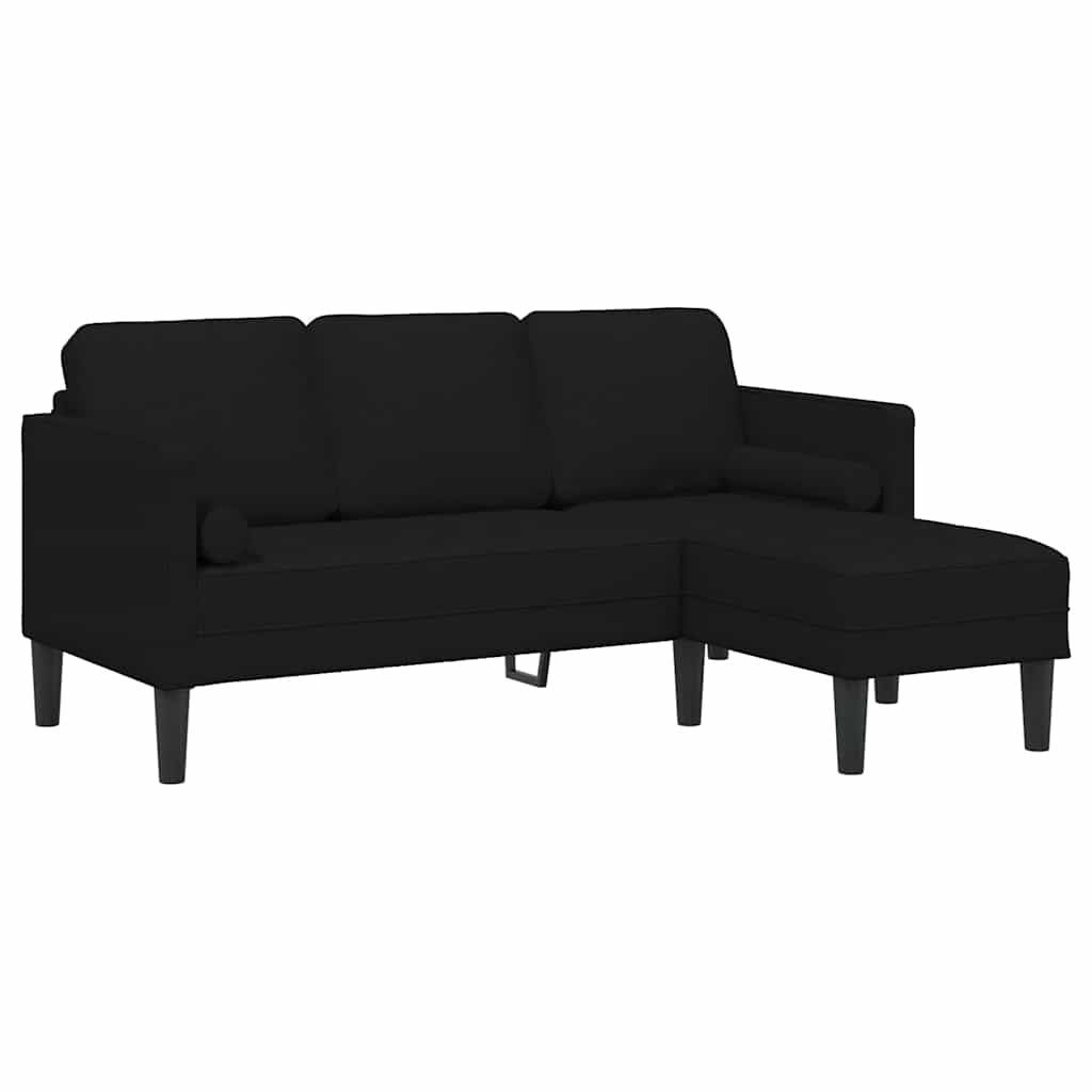 Bankstel met kussen Zwart Polyester