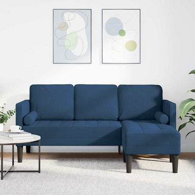 Bankstel met kussen Blauw Polyester