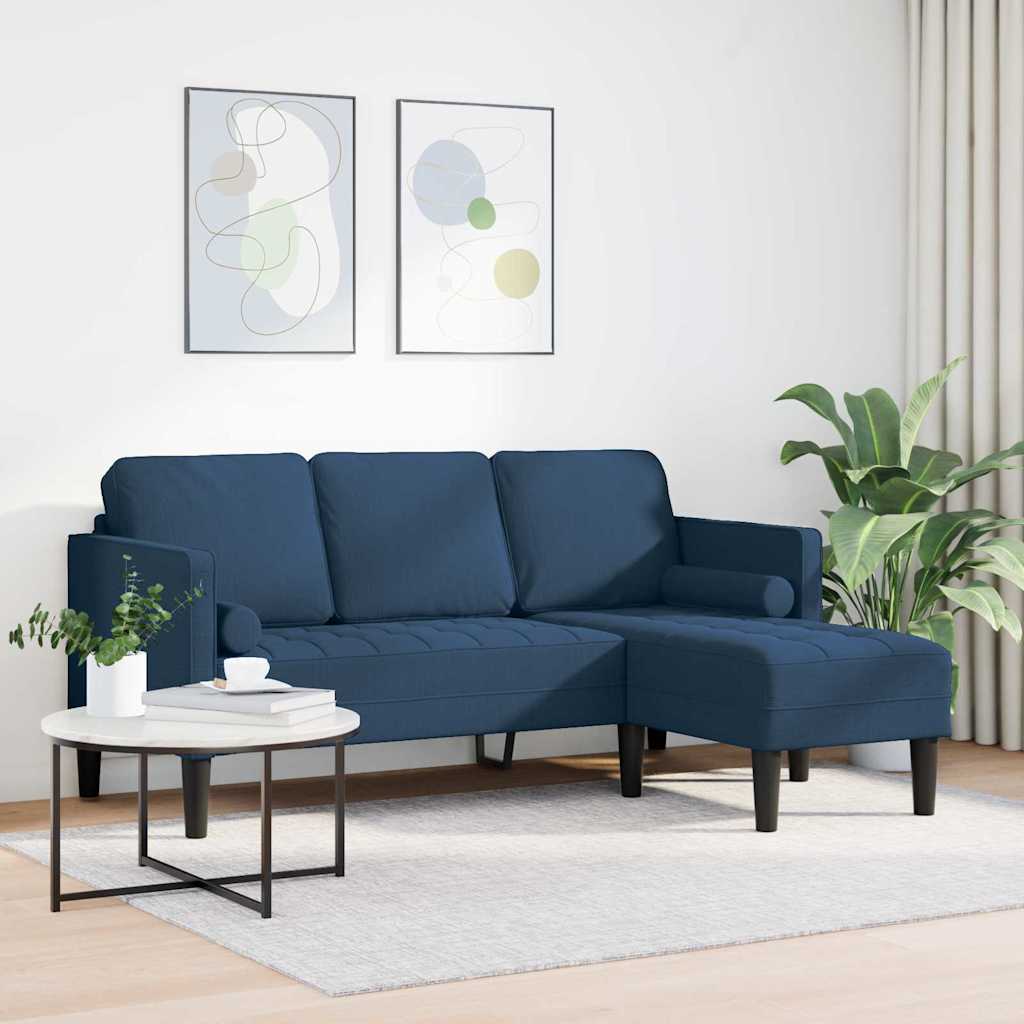 Bankstel met kussen Blauw Polyester