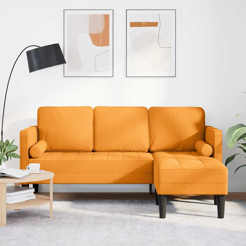 Bankstel met kussen Donkergeel Polyester