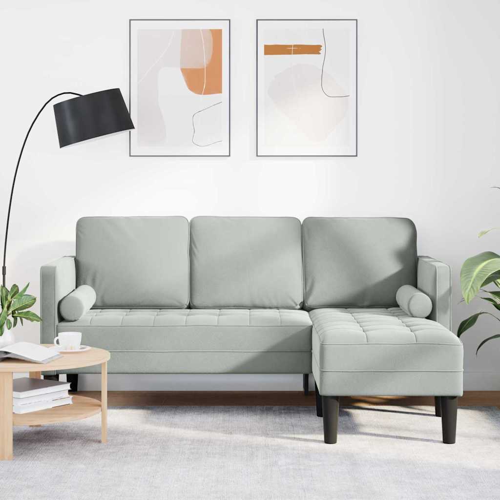 Bankstel met kussen Lichtgrijs Polyester