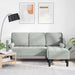Bankstel met kussen Lichtgrijs Polyester