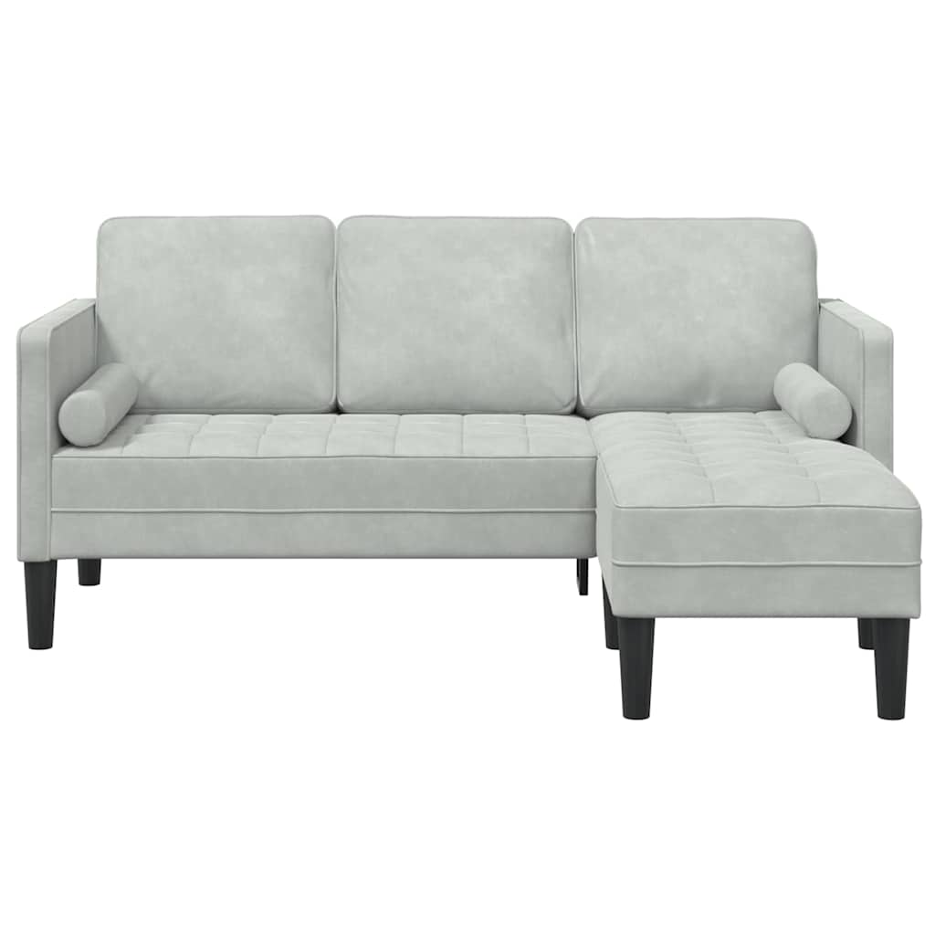 Bankstel met kussen Lichtgrijs Polyester