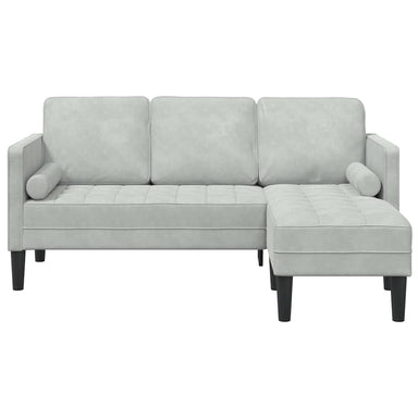 Bankstel met kussen Lichtgrijs Polyester