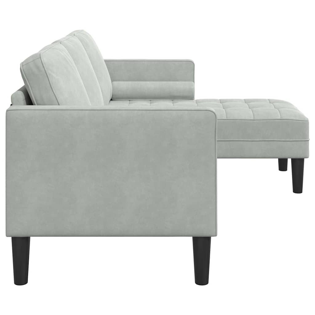 Bankstel met kussen Lichtgrijs Polyester