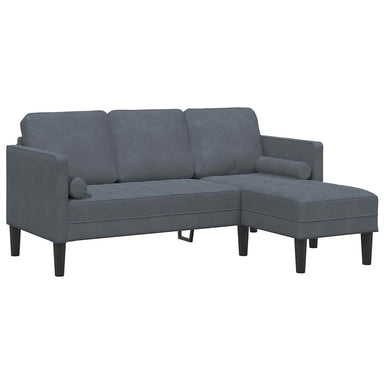 Bankstel met kussen Donkergrijs Polyester