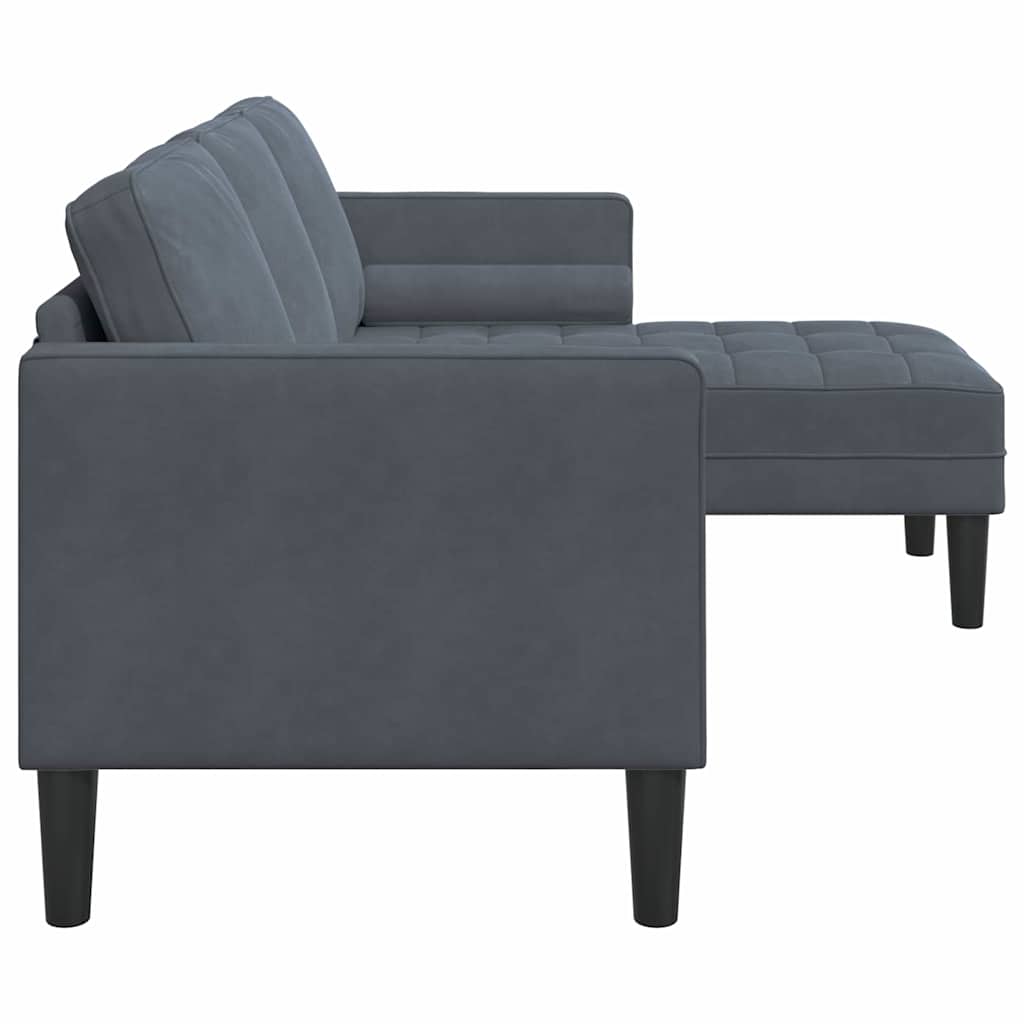 Bankstel met kussen Donkergrijs Polyester