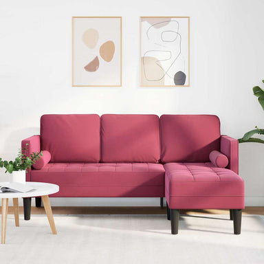 Bankstel met kussen Wijnrood Polyester
