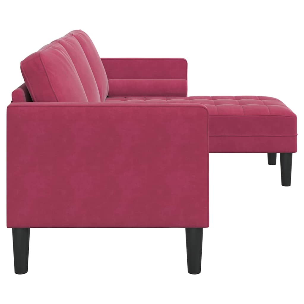 Bankstel met kussen Wijnrood Polyester