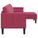 Bankstel met kussen Wijnrood Polyester