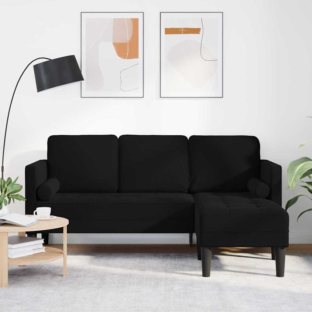 Bankstel met kussen Zwart Polyester