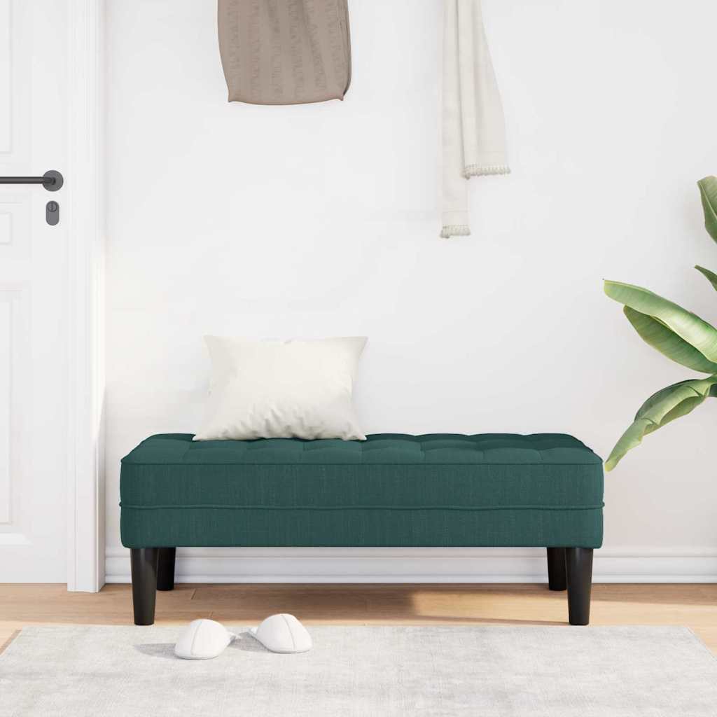 Bank met kussen Donkergroen 113 x 57 x 39 cm Stof