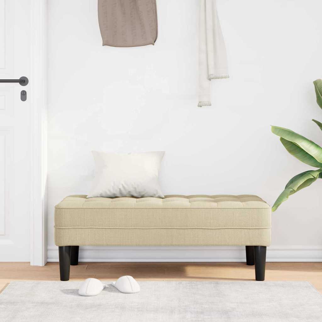 Bank met kussen Crème 113 x 57 x 39 cm Stof