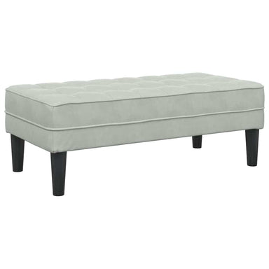 Bank met kussen Lichtgrijs 113 x 57 x 39 cm Fluweel