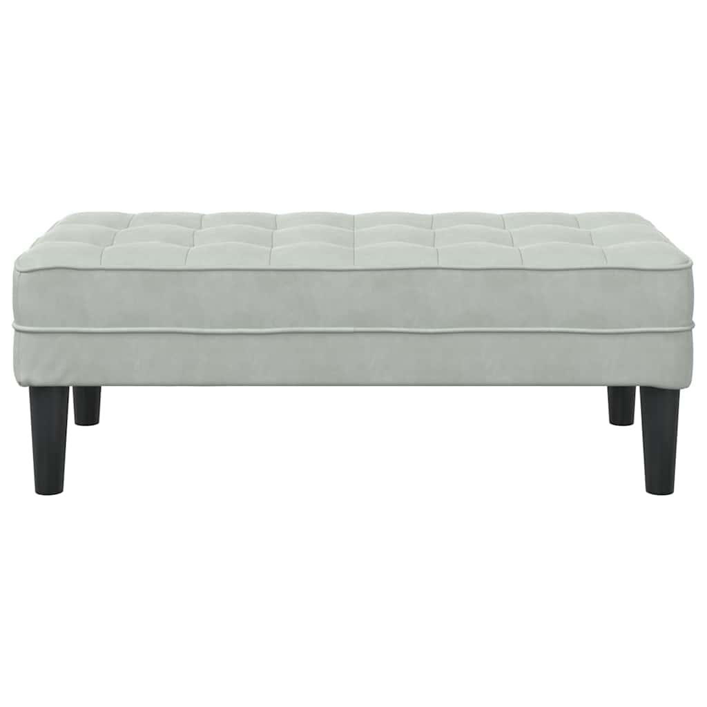 Bank met kussen Lichtgrijs 113 x 57 x 39 cm Fluweel