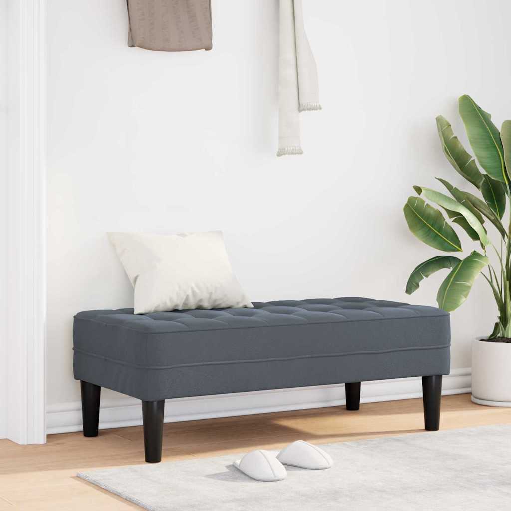 Bank met kussen Donkergrijs 113 x 57 x 39 cm Fluweel
