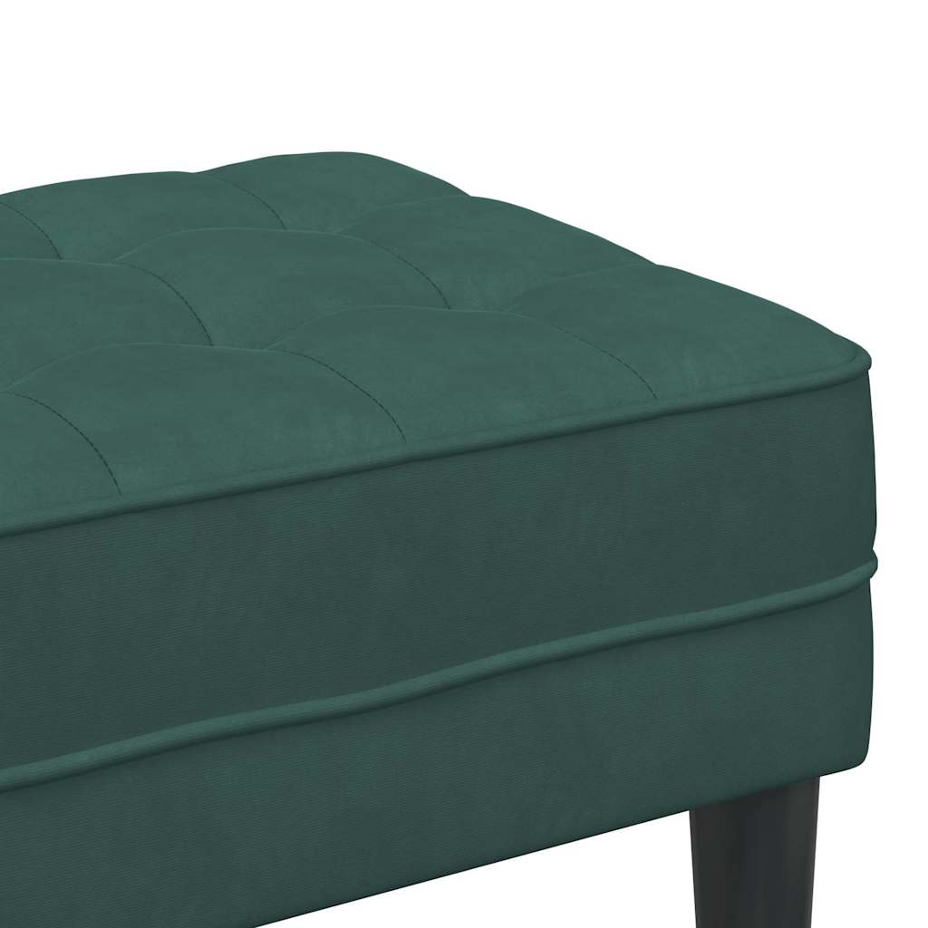 Bank met kussen Donkergroen 113 x 57 x 39 cm Fluweel