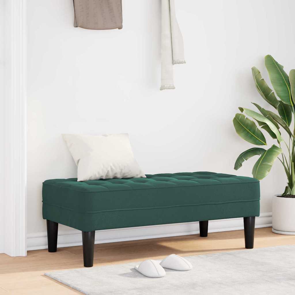 Bank met kussen Donkergroen 113 x 57 x 39 cm Fluweel