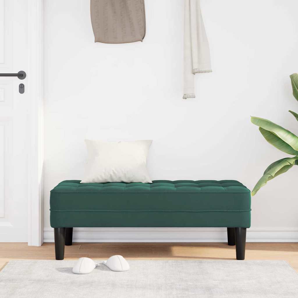Bank met kussen Donkergroen 113 x 57 x 39 cm Fluweel