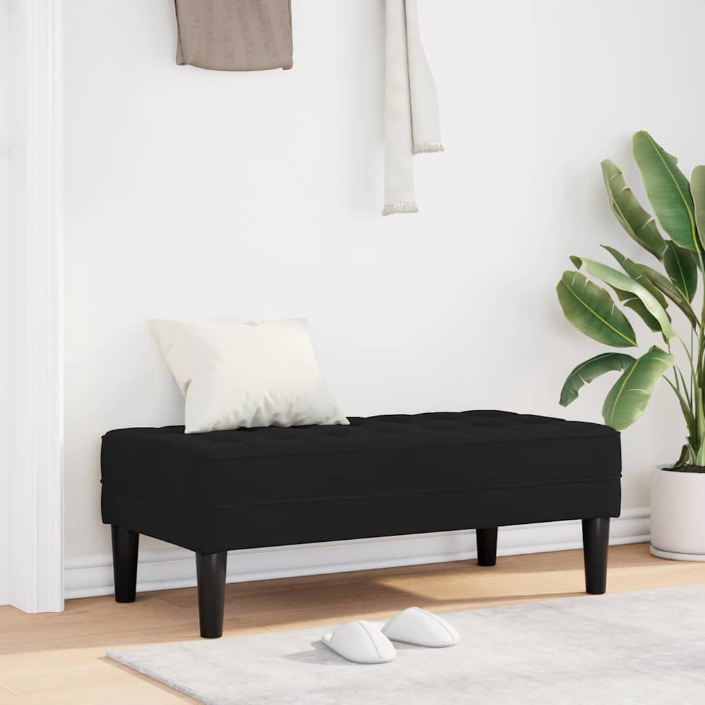 Bank met kussen Zwart 113 x 57 x 39 cm Fluweel