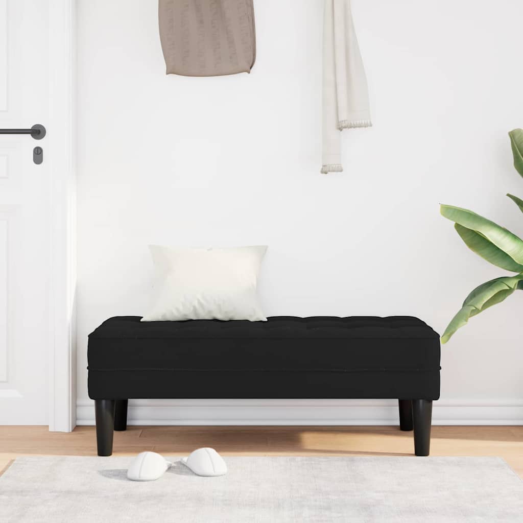 Bank met kussen Zwart 113 x 57 x 39 cm Fluweel