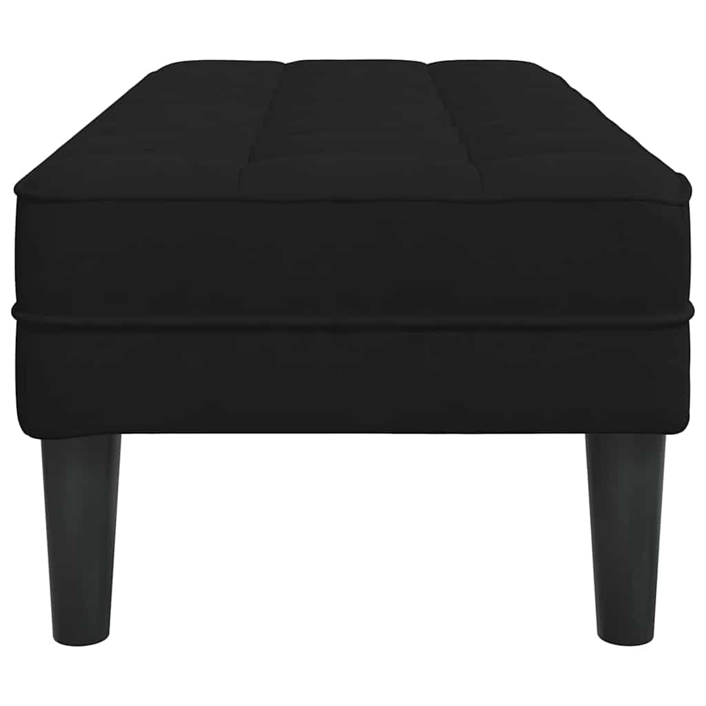 Bank met kussen Zwart 113 x 57 x 39 cm Fluweel
