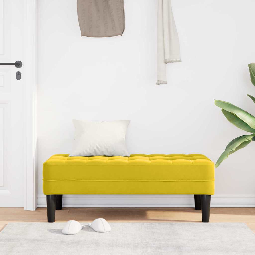 Bank met kussen Geel 113 x 57 x 39 cm Fluweel