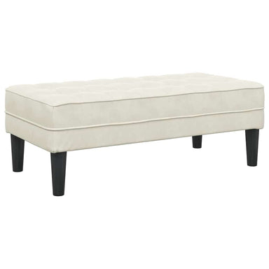 Bank met kussen Crème 113 x 57 x 39 cm Fluweel