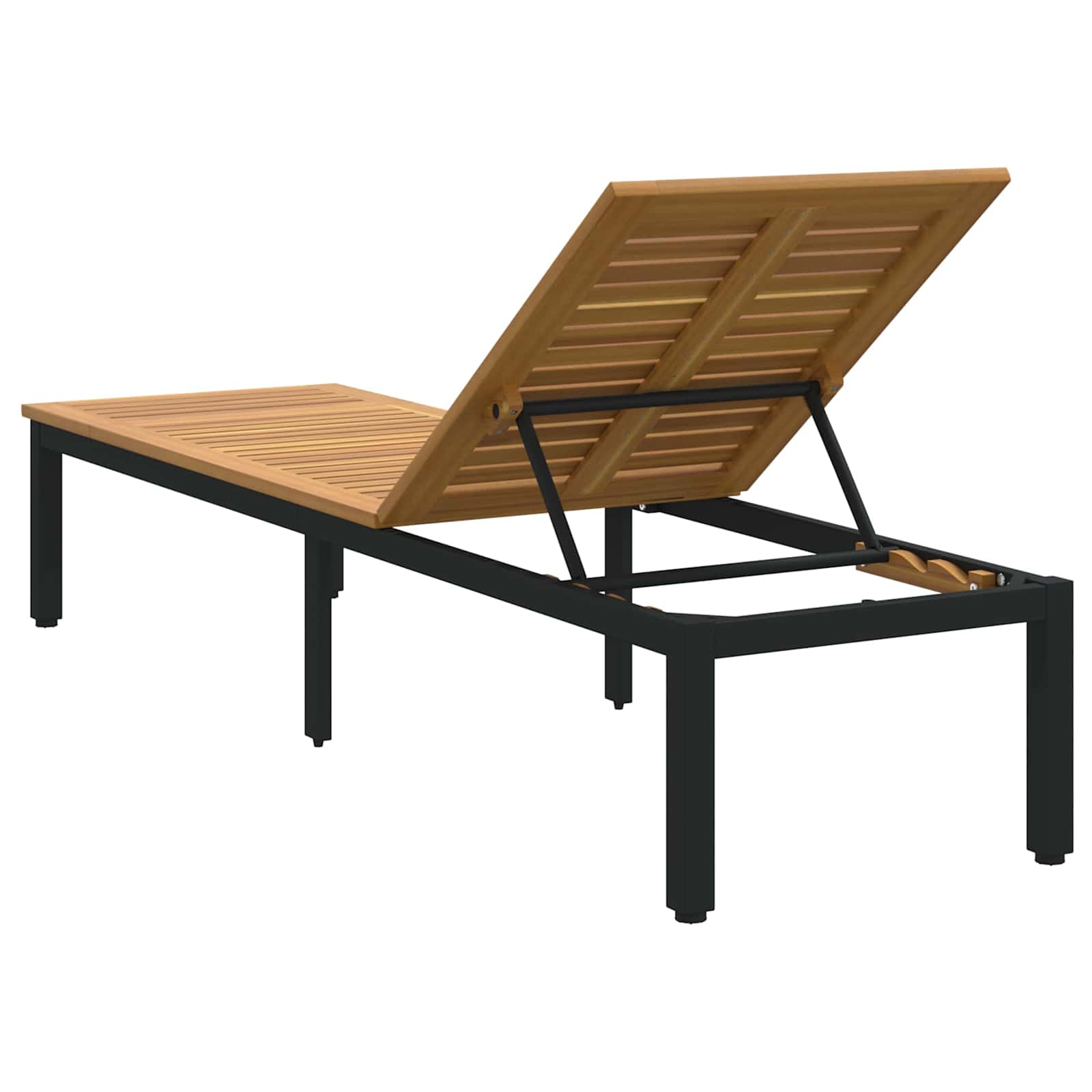 Ligbed Zwart 200 x 55 x 35 cm Massief Acaciahout