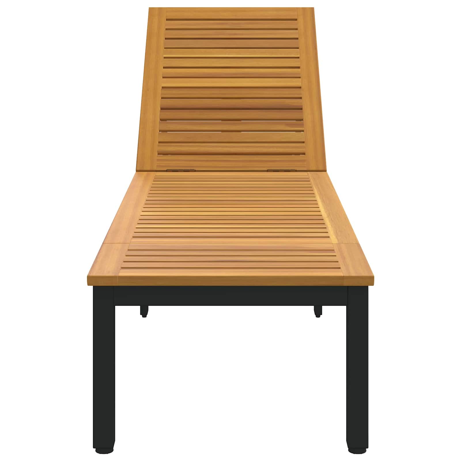 Ligbed Zwart 200 x 55 x 35 cm Massief Acaciahout